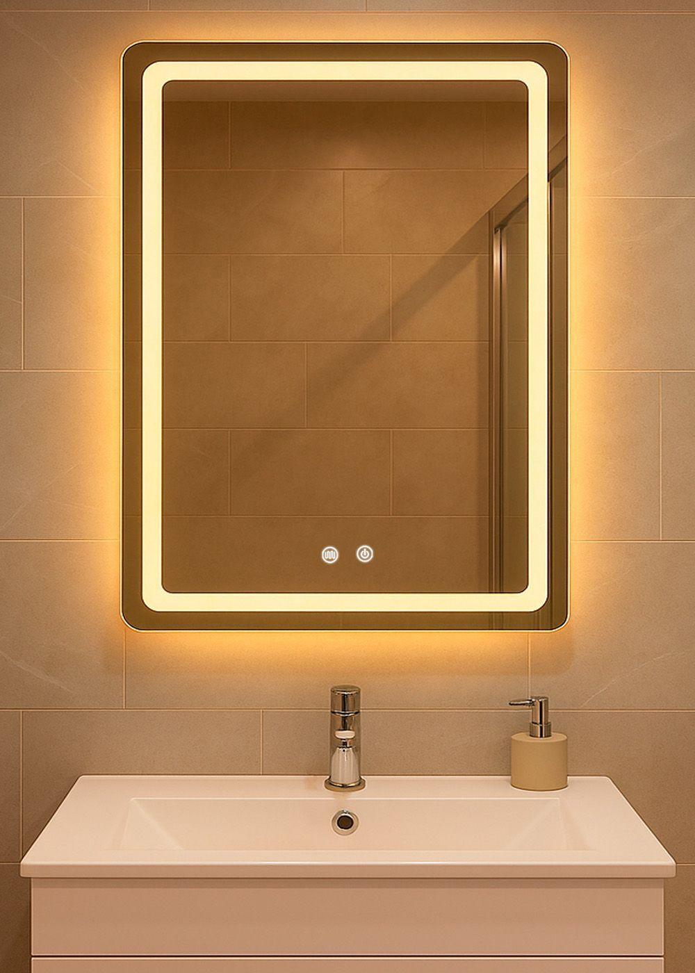 Espejo Rectangular Touch con Luz Led 3 colores 60 x 80 cm-3