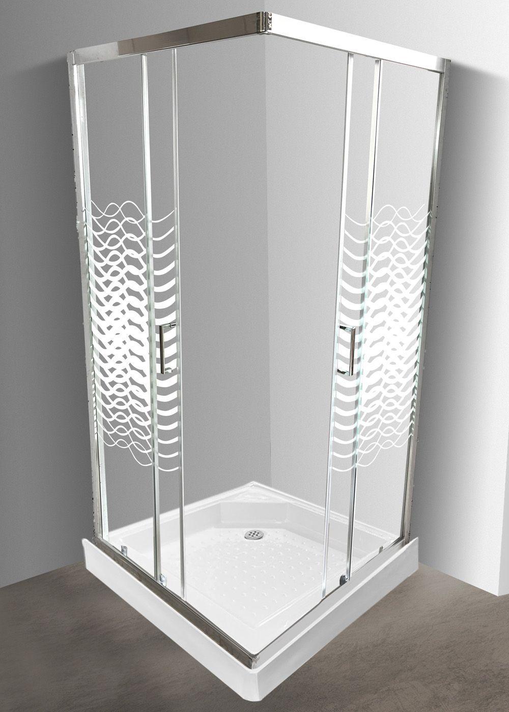 Shower 90x90 Recto Elegant Joytek Líneas Curvas con Receptáculo-2