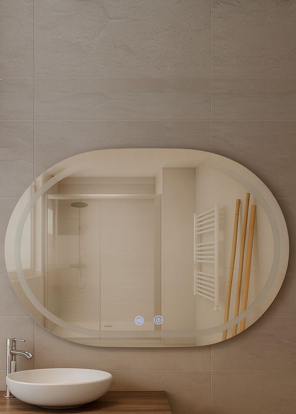 Espejo Curvo Horizontal Touch con Luz Led 3 colores 100 x 60 cm-3