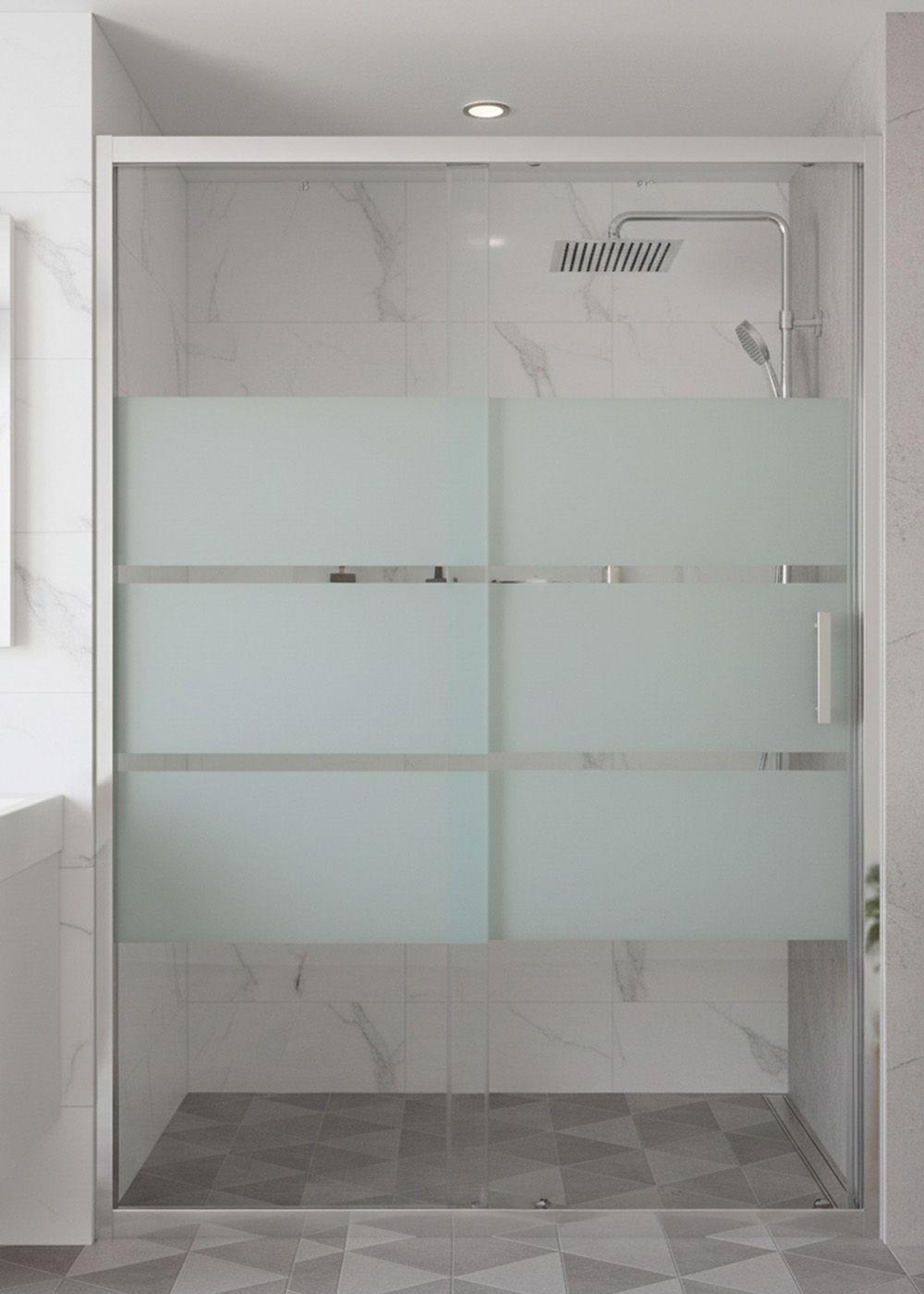 MAMPARA AJUSTABLE DE DUCHA STYLE 120-140 LINEAS BLANCAS (2 HOJAS)-5