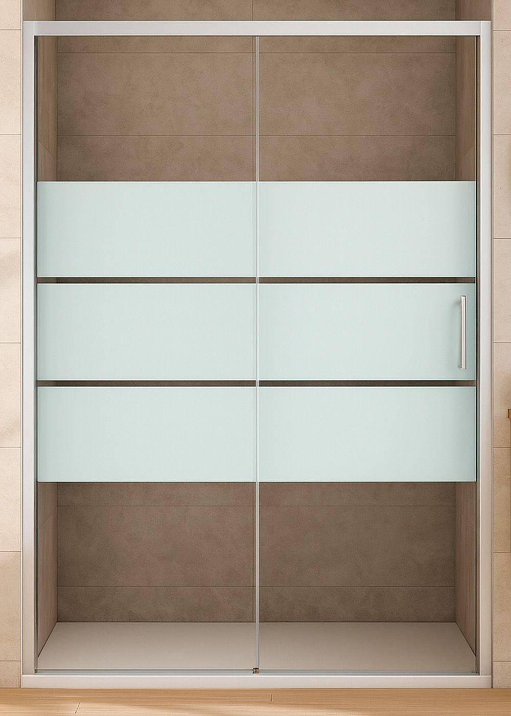 MAMPARA AJUSTABLE DE DUCHA STYLE 120-140 LINEAS BLANCAS (2 HOJAS)-6