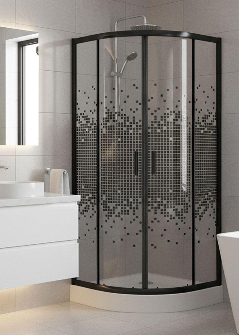 SHOWER DOOR JOYTEK CURVO MOSAIC BLACK 80X80X199 CM (INCLUYE RECEPTÁCULO) -2