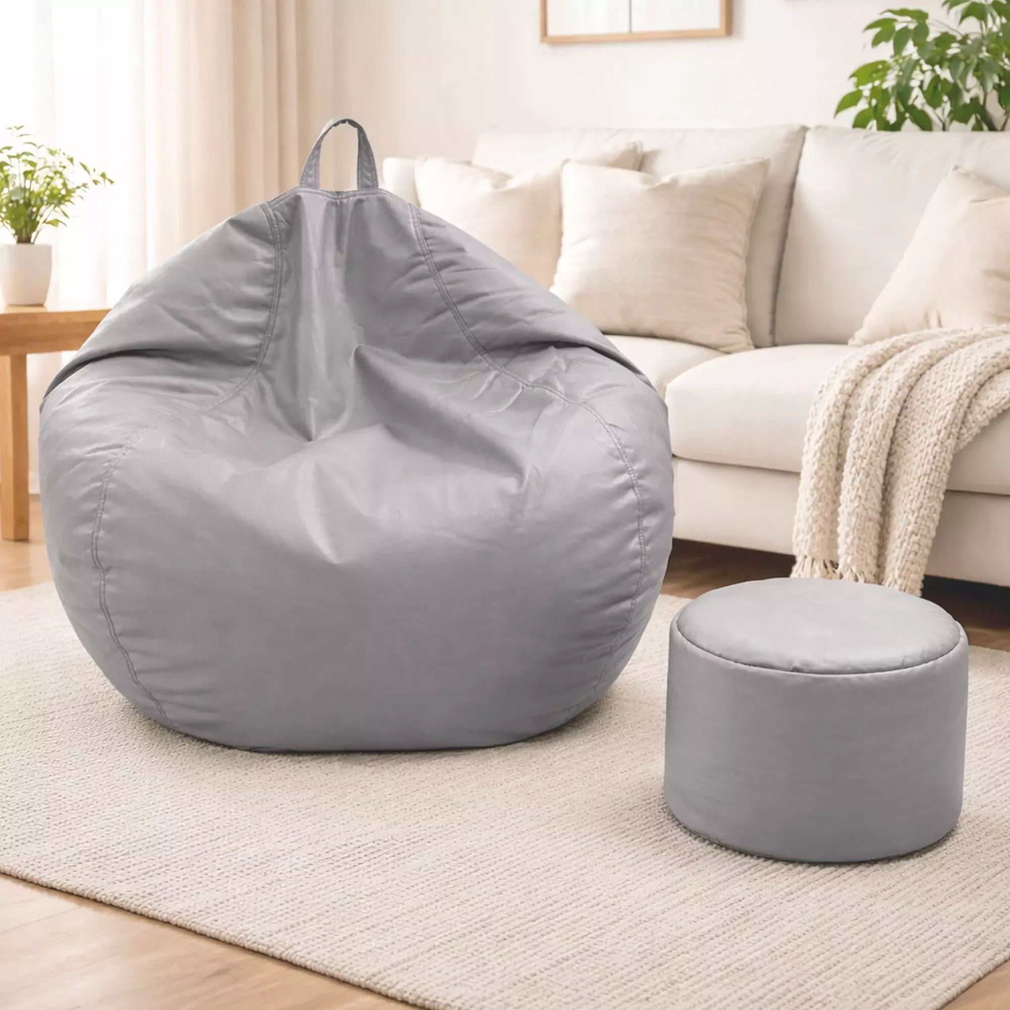Puff Pera Eco Cuero talla XL Joytek Gris 120x80cm-3