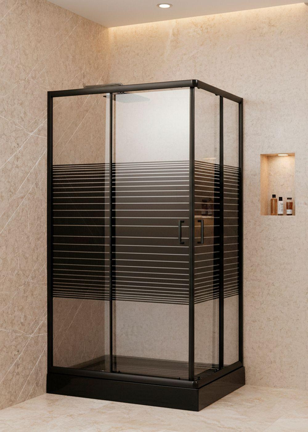SHOWER DOOR 110X70 RECTANGULAR STRAVA NEGRO-3