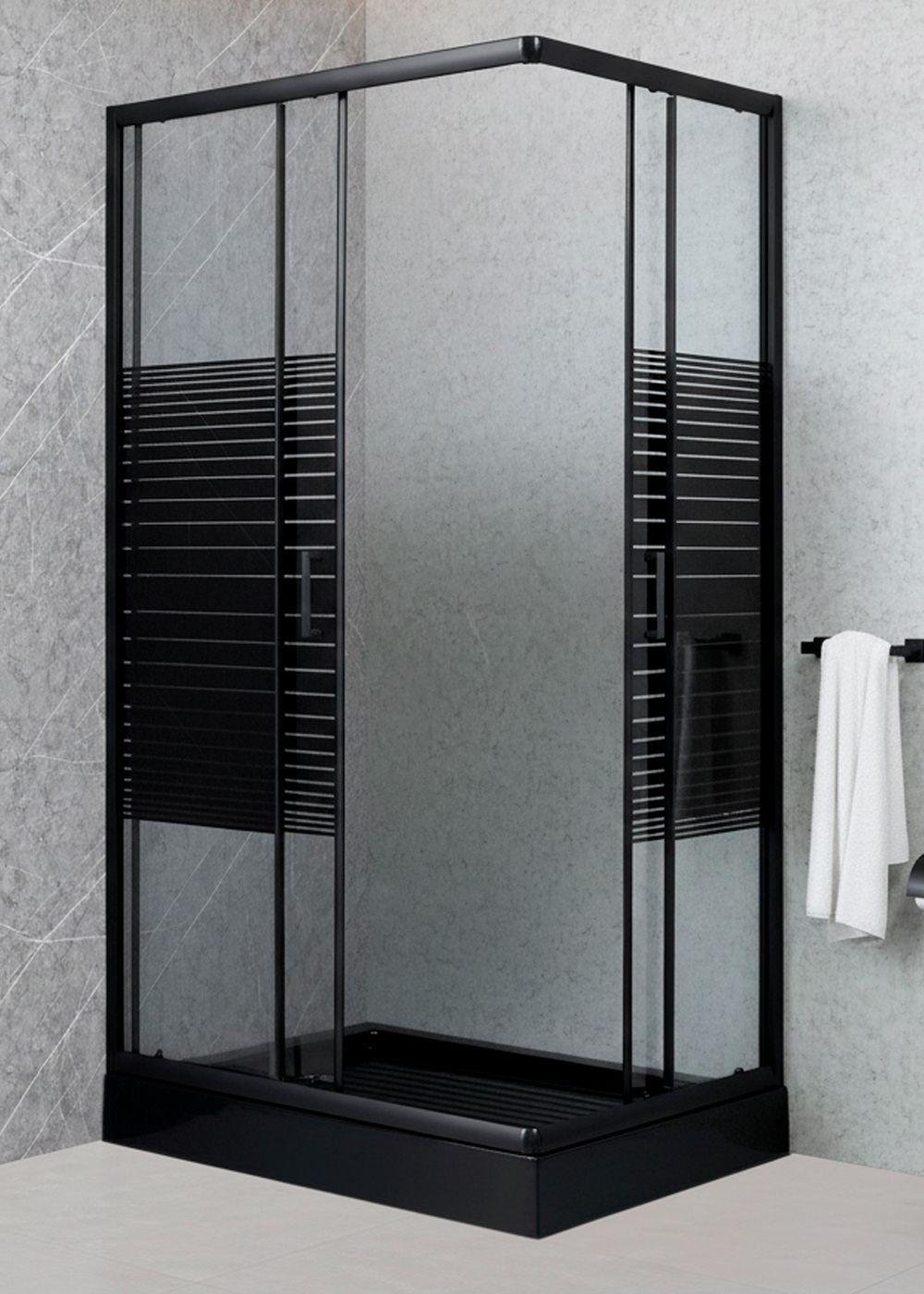 SHOWER DOOR 110X70 RECTANGULAR STRAVA NEGRO-4