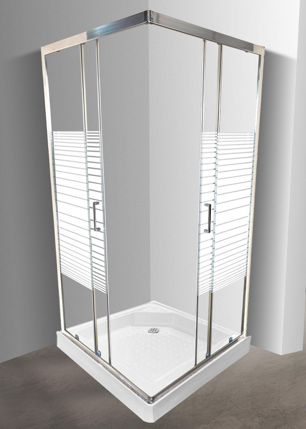 Shower 90x90 Recto Elegant Joytek Líneas Rectas con Receptáculo-2