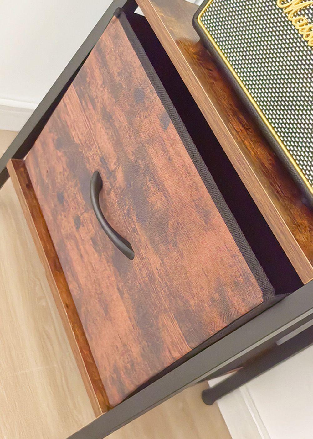 Estante Organizador Decorativo con Repisas y Cajón Inferior 141x42x29 cm-7