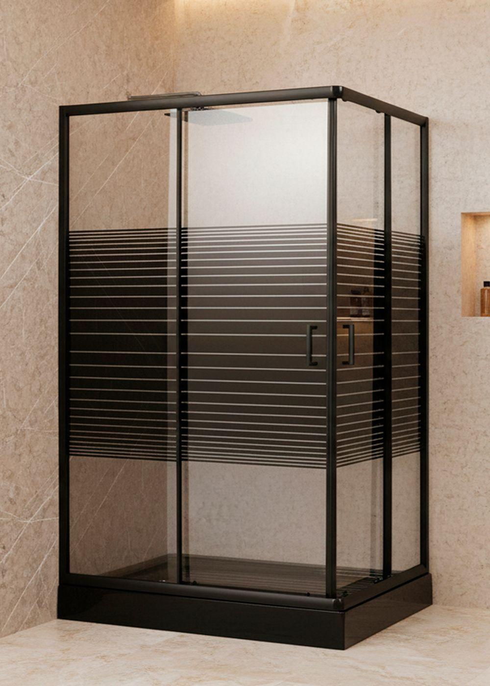 SHOWER DOOR 120X70 RECTANGULAR STRAVA NEGRO-2