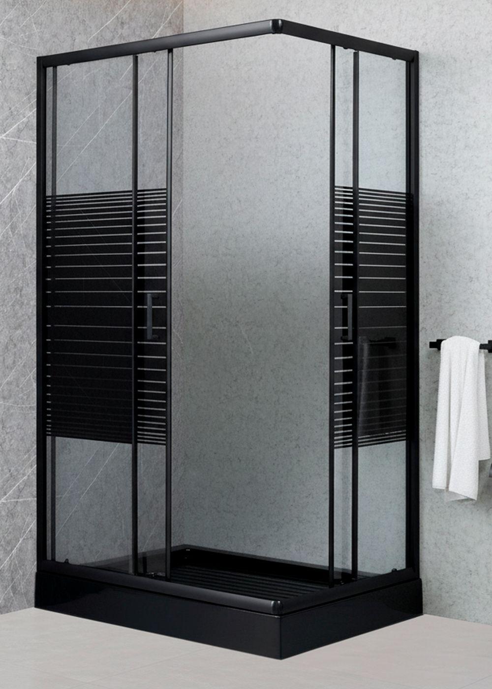 SHOWER DOOR 120X70 RECTANGULAR STRAVA NEGRO-5