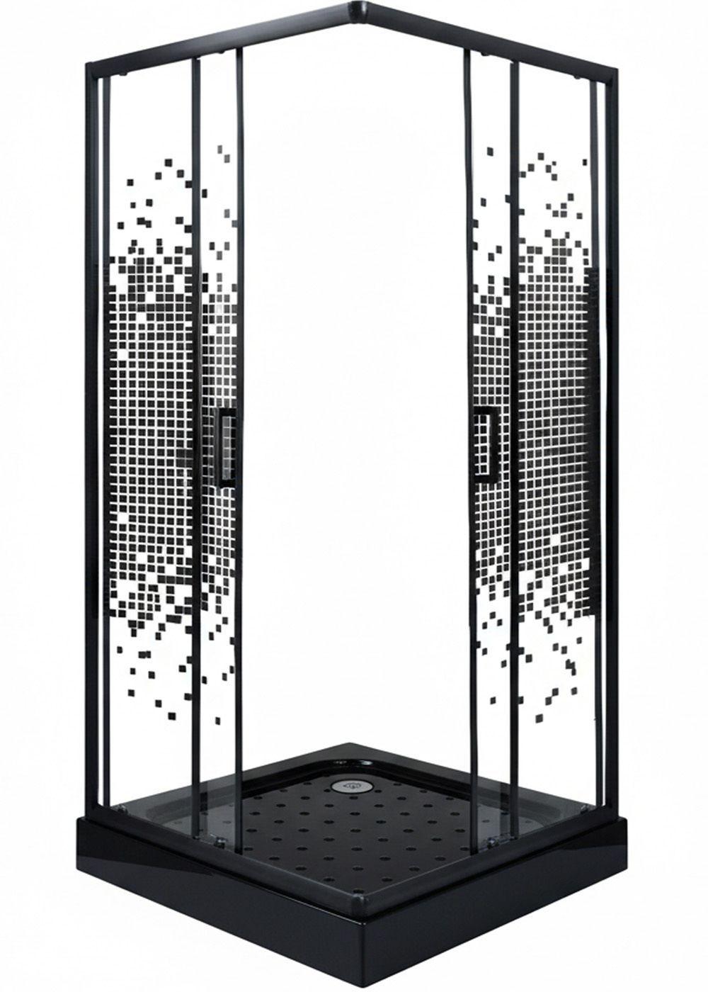 SHOWER DOOR JOYTEK RECTO MOSAIC BLACK 90X90199 CM (INCLUYE RECEPTÁCULO)-5