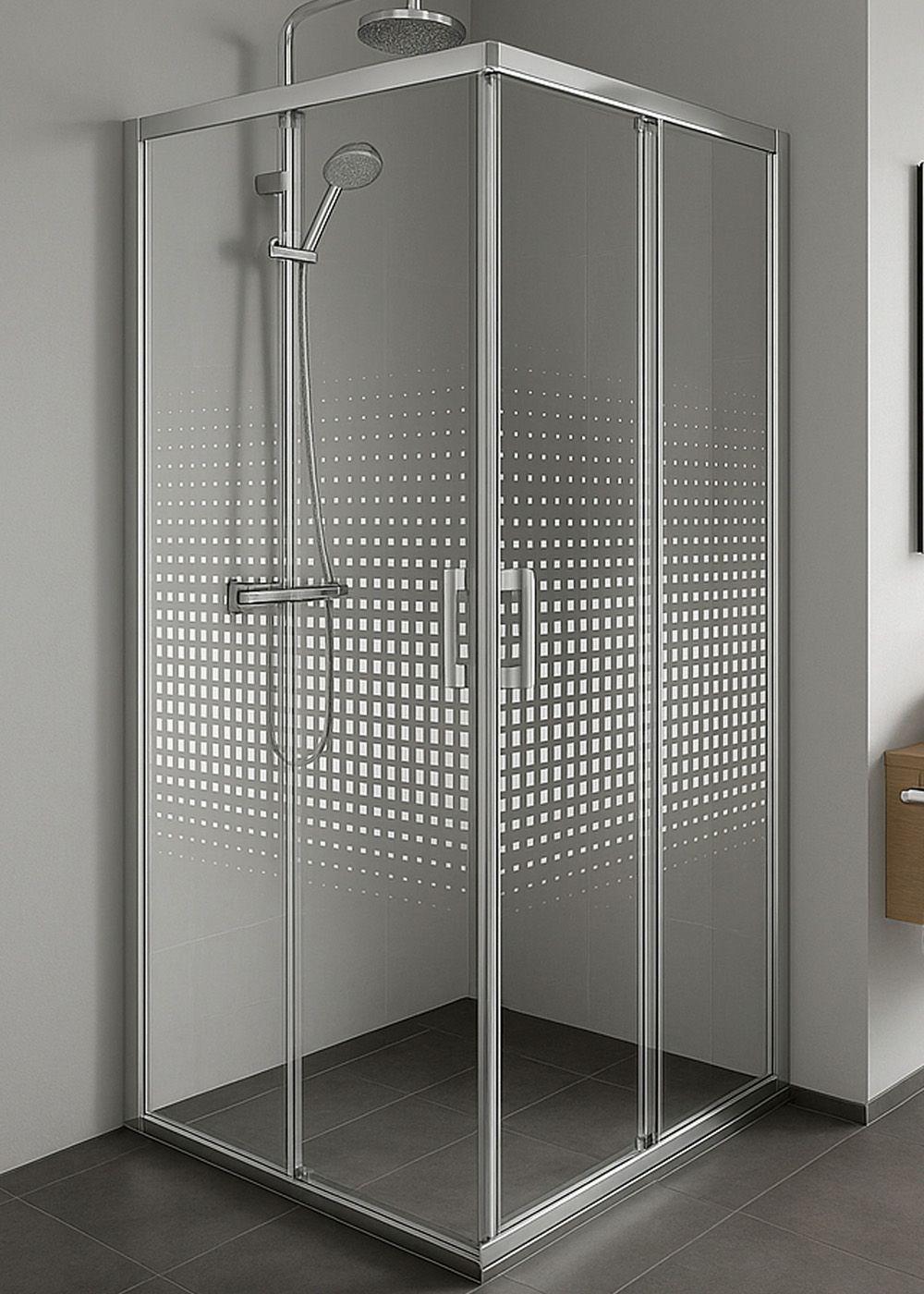 Shower 90x90 Recto Elegant Joytek Cuadros Blancos con Receptáculo-2