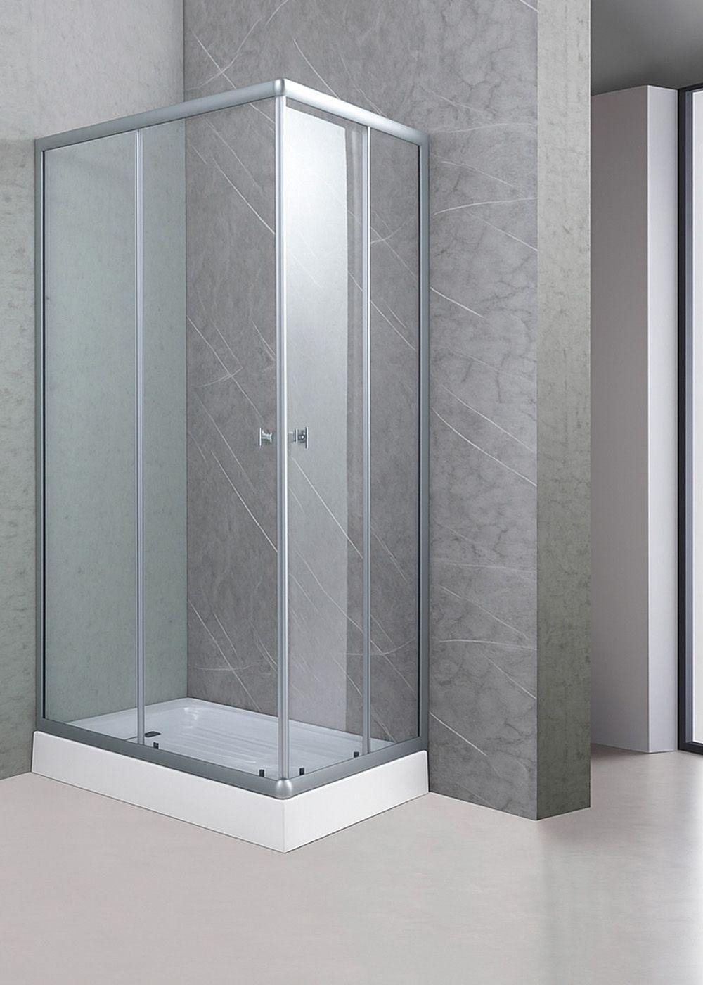 Shower Rectangular Lens Vidrios Transparentes 100x80cm (Incluye Receptáculo)-3