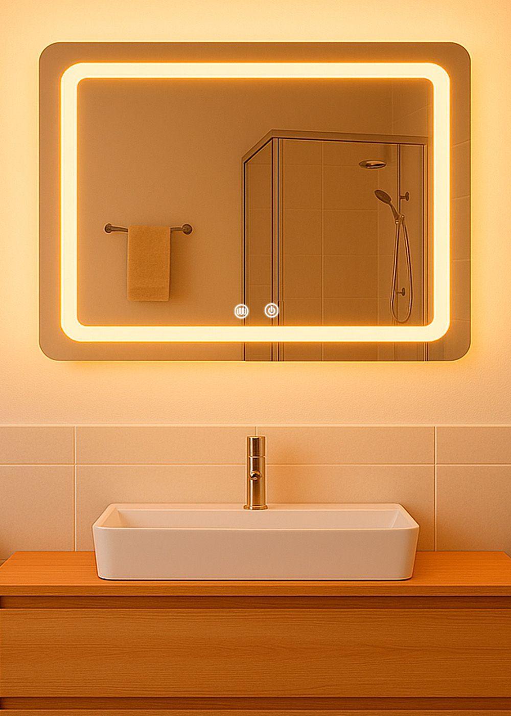 	
Espejo Rectangular Touch con Luz Led 3 colores 100 x 70 cm-2