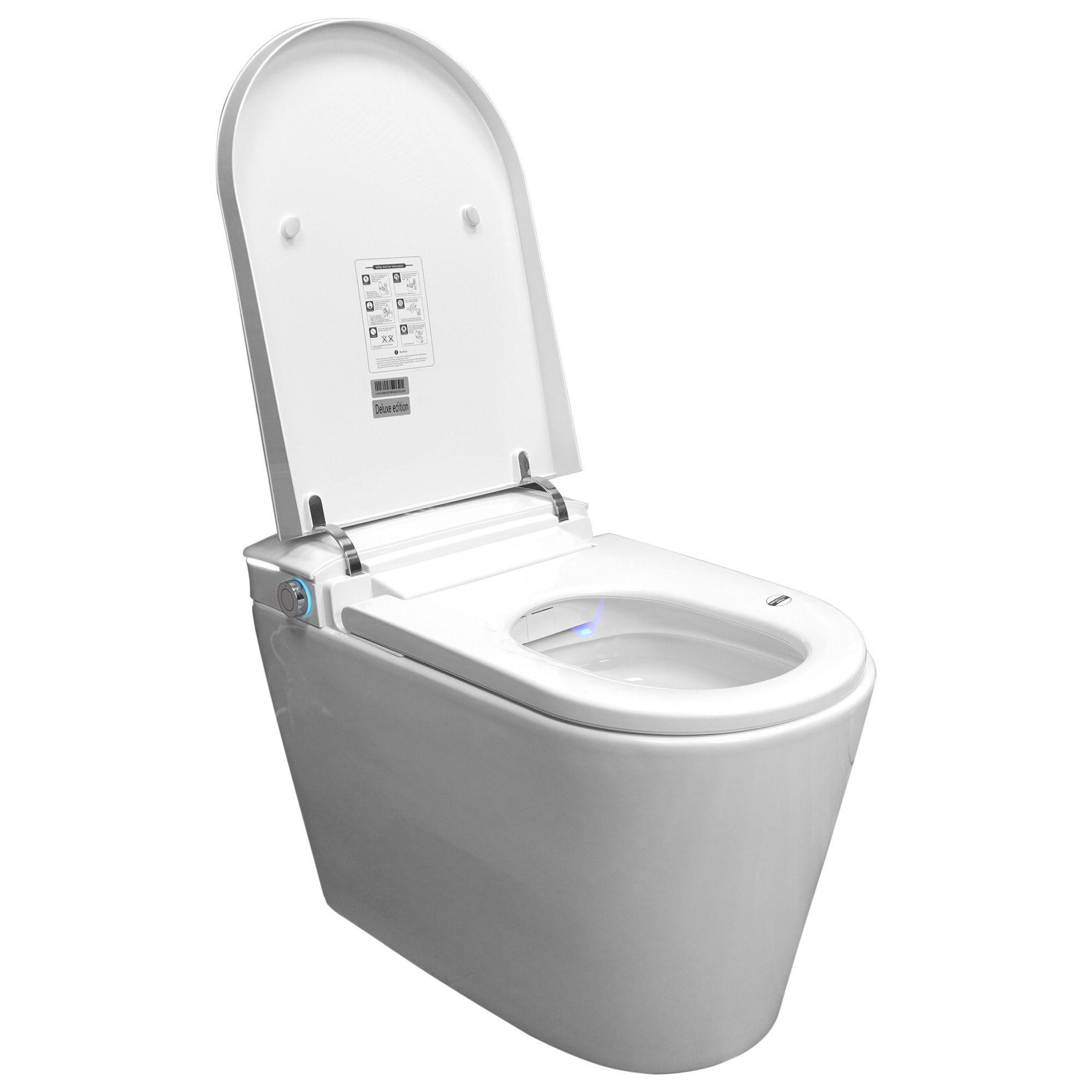 WC Inodoro Inteligente Apertura/Cierre Automático Descarga a Piso 30 cm-0