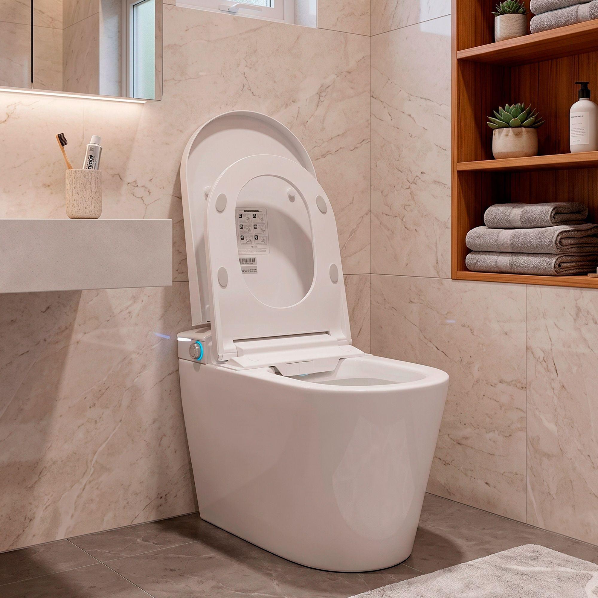 WC Inodoro Inteligente Apertura/Cierre Automático Descarga a Piso 30 cm-3