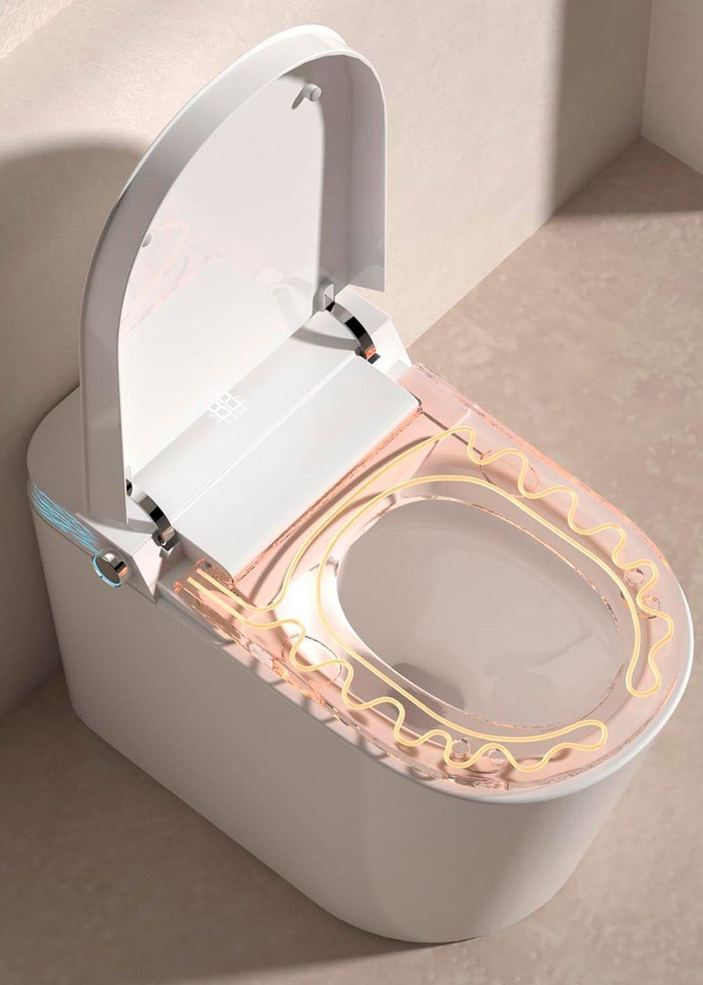 WC Inodoro Inteligente Apertura/Cierre Automático Descarga a Piso 30 cm-5
