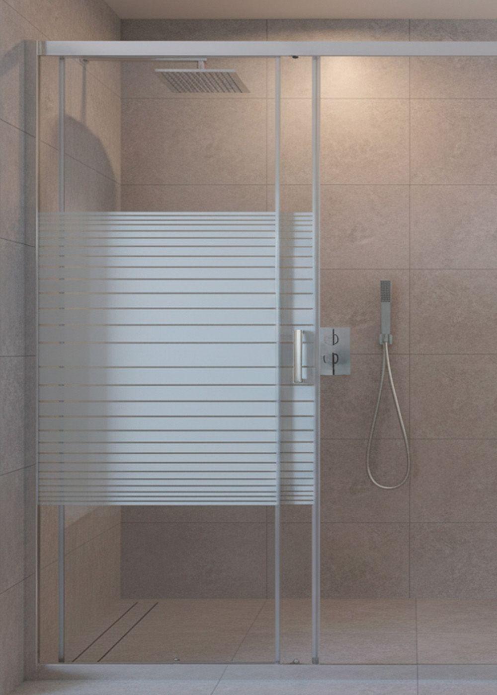 MAMPARA AJUSTABLE DE DUCHA STRAVA 160-180 LINEAS BLANCAS (2 HOJAS)-4