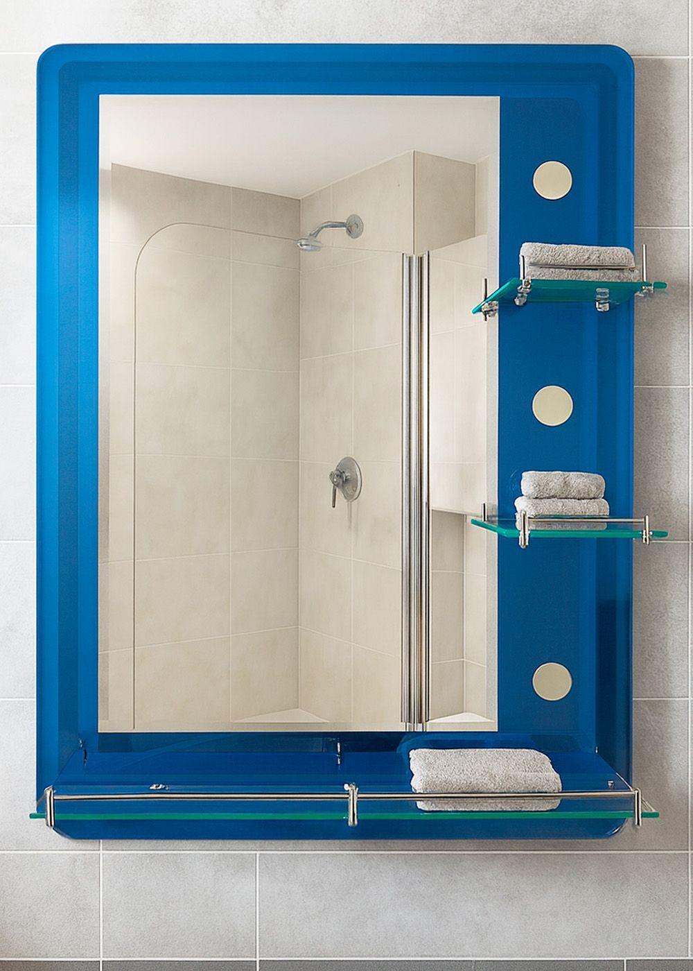 Espejo con Repisas Rectangular Blue 80x60 cm-4