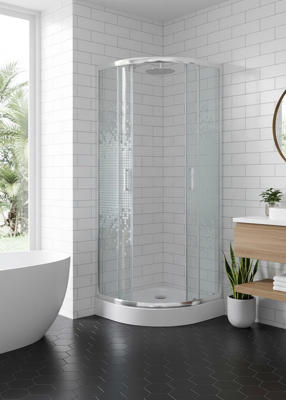 SHOWER DOOR  JOYTEK CURVO MOSAIC WHITE 70X70X199 CM (INCLUYE RECEPTÁCULO)-2