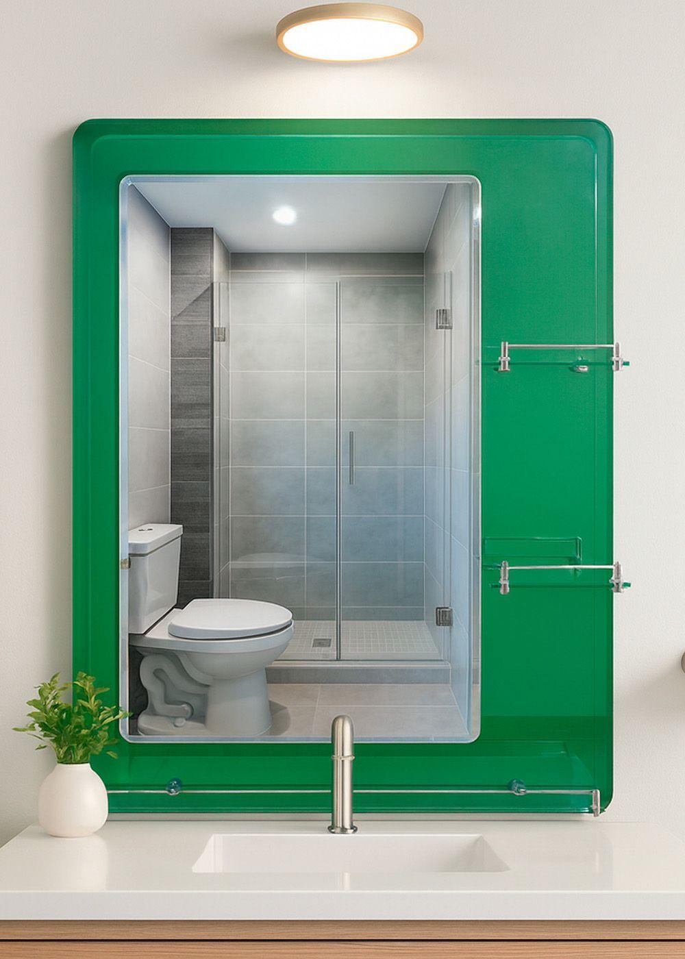 Espejo con Repisas Rectangular Green 80x60 cm-3