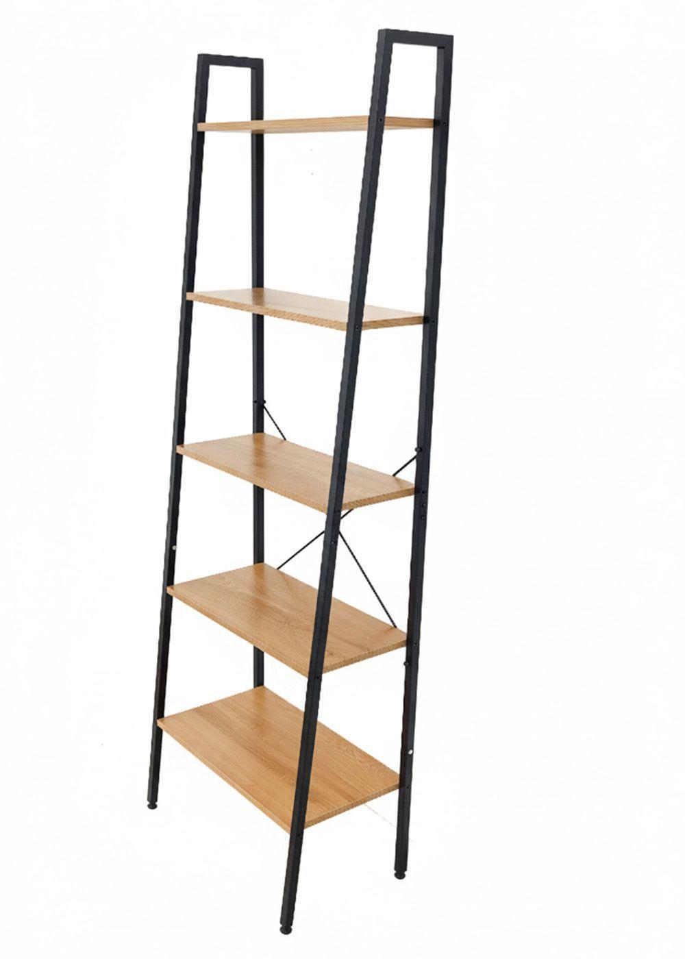 Estante Escalera de Metal con Repisas 60x35x171 cm Roble Claro-4