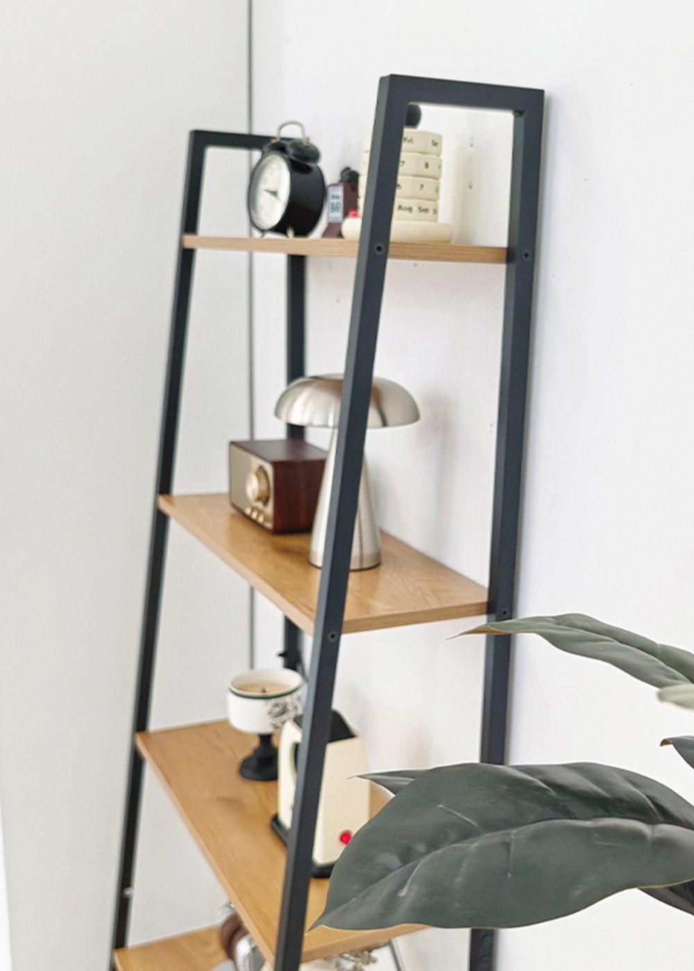 Estante Escalera de Metal con Repisas 60x35x171 cm Roble Claro-5