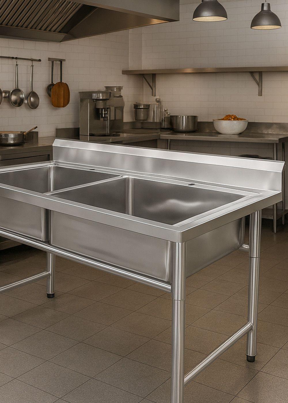 Lavafondo de Acero Inoxidable Doble Joytek 120x60x90 cm-6