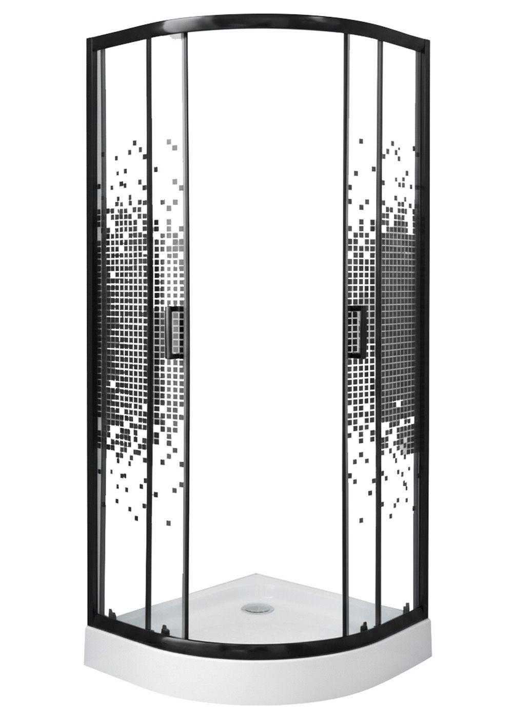 SHOWER DOOR JOYTEK CURVO MOSAIC BLACK 70X70X199 CM (INCLUYE RECEPTÁCULO)-7