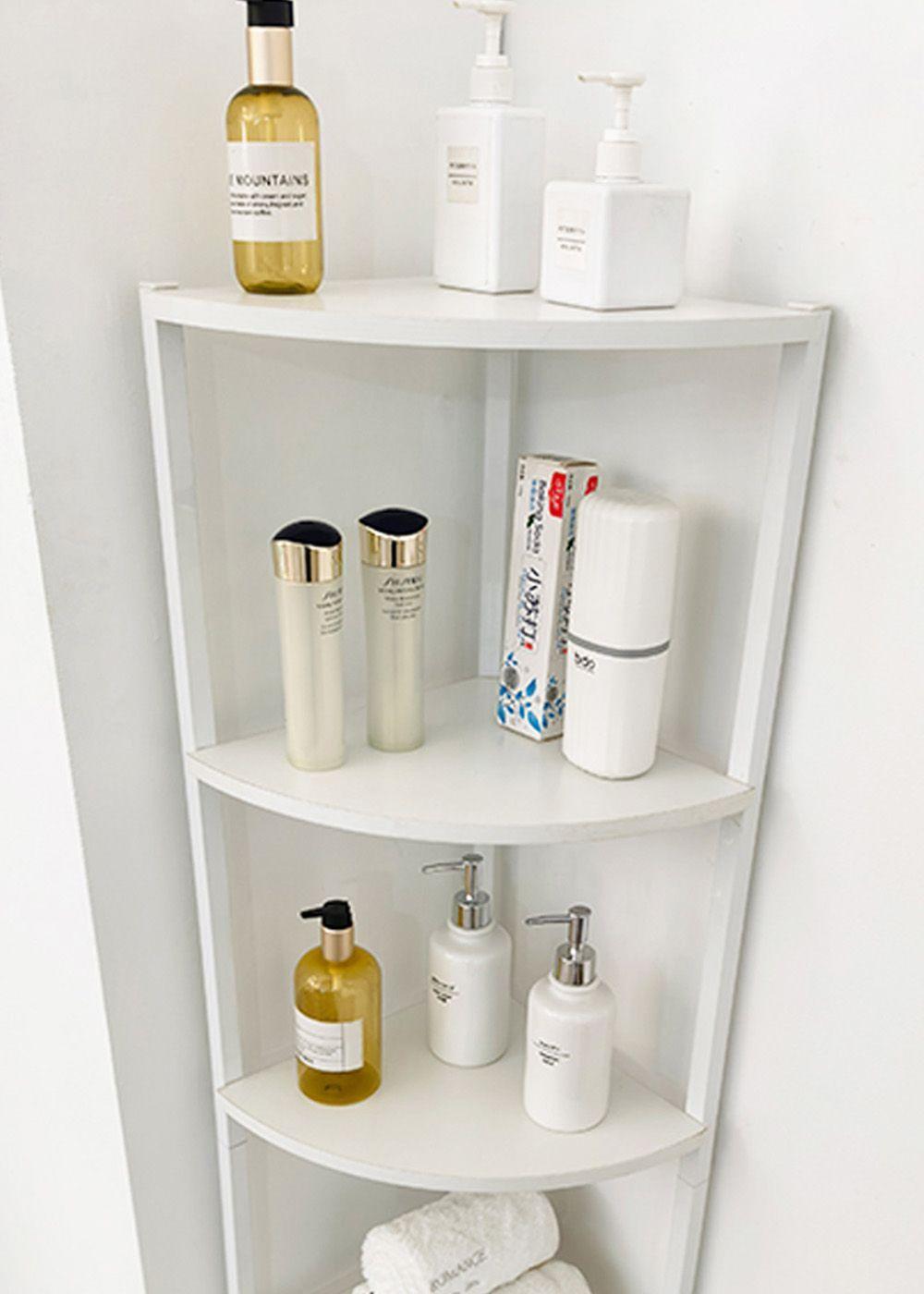 Estante Esquinero Blanco de Metal y Madera 5 Niveles 140.5x32×32 cm-6