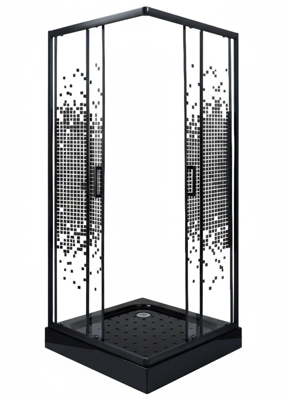 SHOWER DOOR JOYTEK RECTO MOSAIC BLACK 70X70X199 CM (INCLUYE RECEPTÁCULO)-4