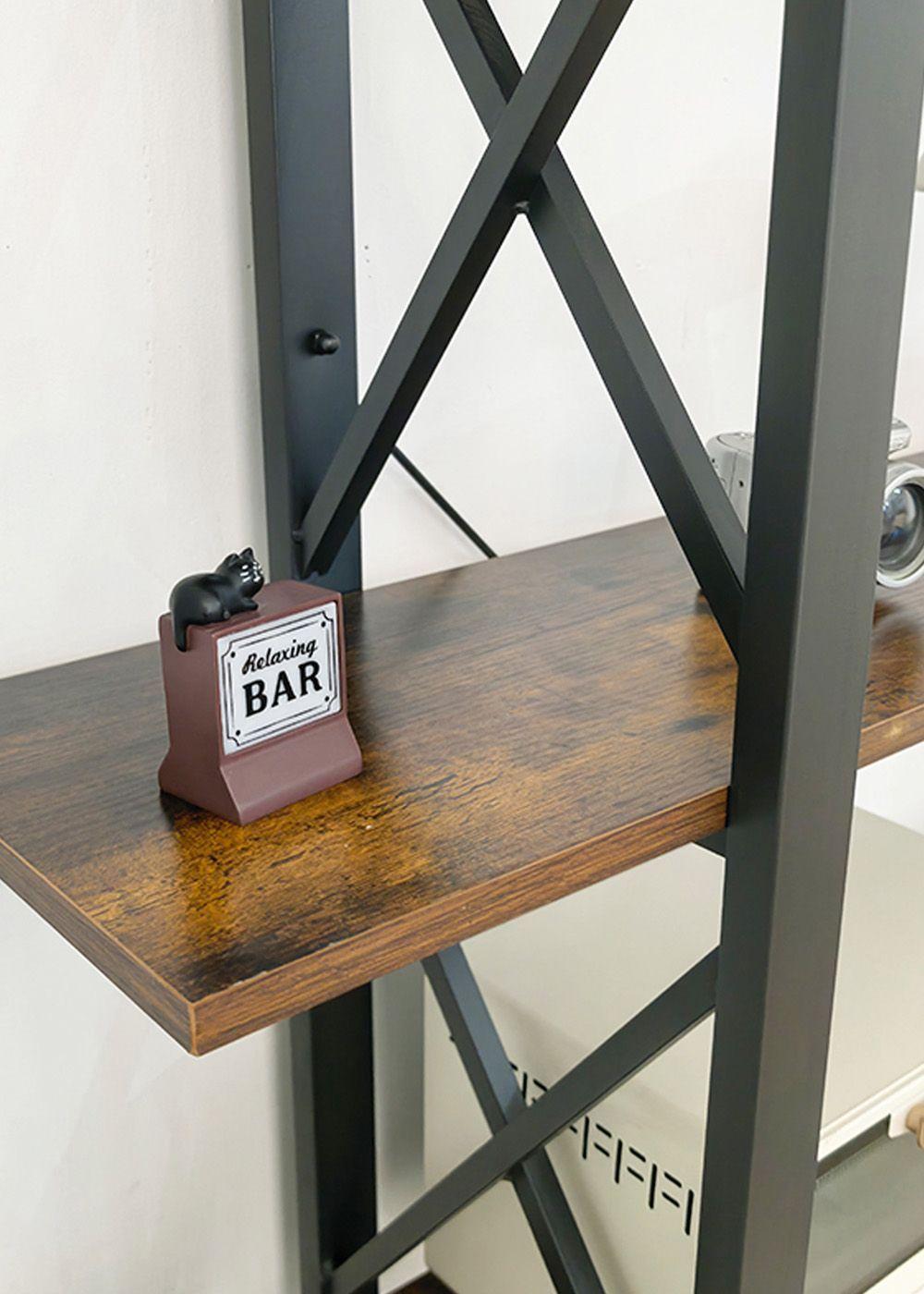 Estante de Metal y Madera 5 Niveles 120x28.5x182 cm Nogal Oscuro-7