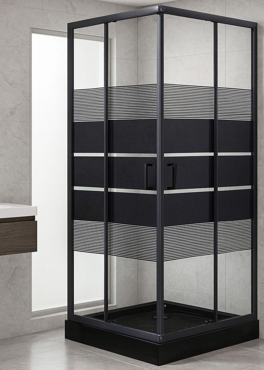 SHOWER DOOR JOYTEK RECTO STYLE NEGRO 80X80X198 CM (INCLUYE RECEPTÁCULO)-4