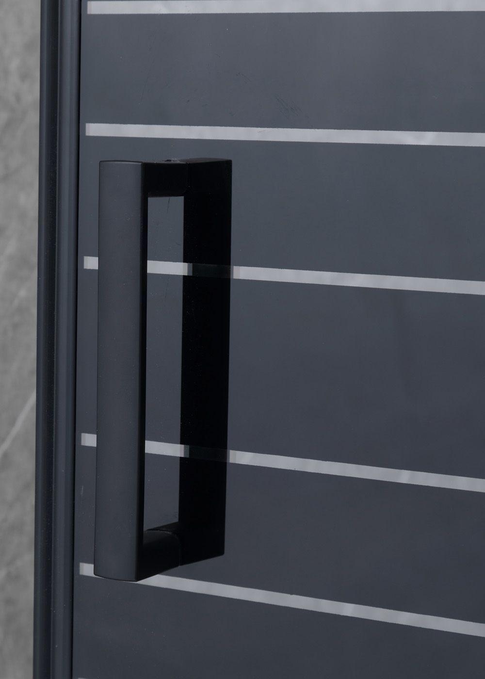 Mampara Ajustable de Ducha 120-140 cm Líneas negras-2