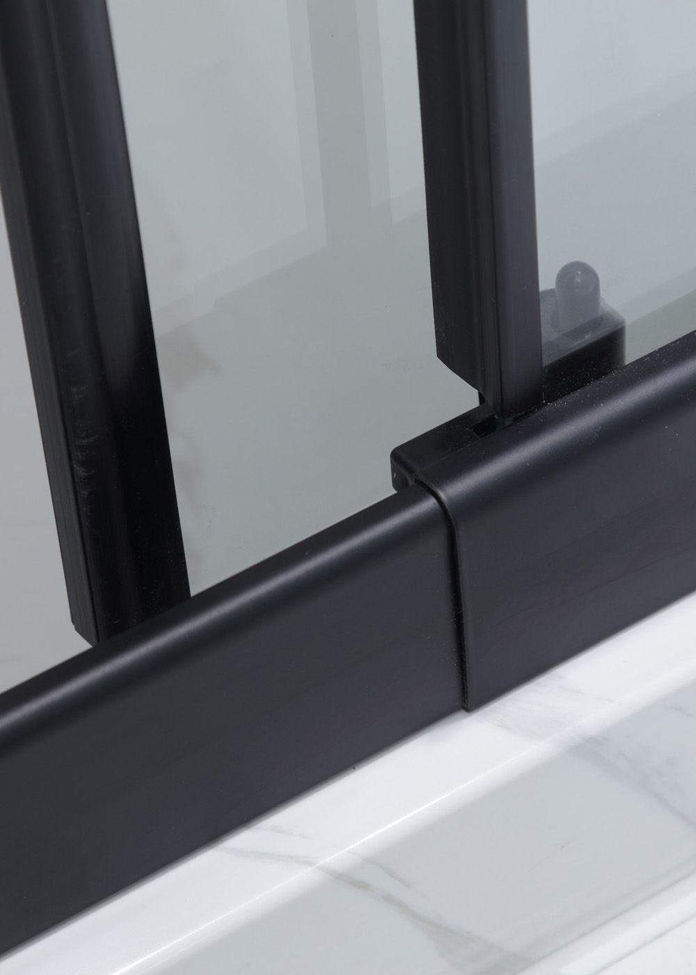 Mampara Ajustable de Ducha 120-140 cm Líneas negras-4