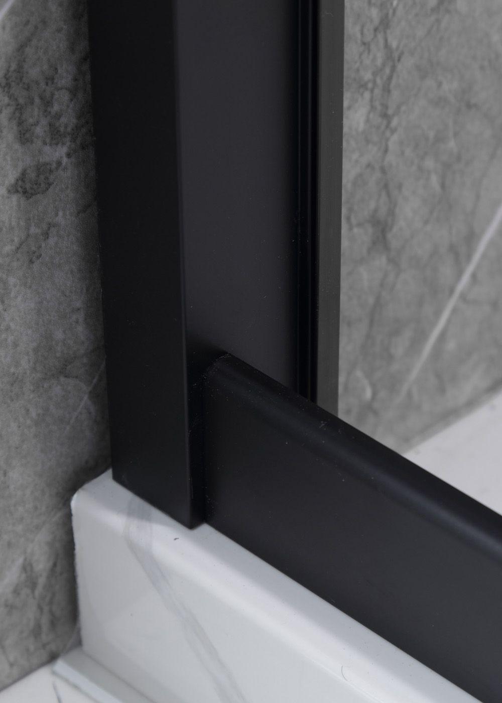 Mampara Ajustable de Ducha 120-140 cm Líneas negras-5