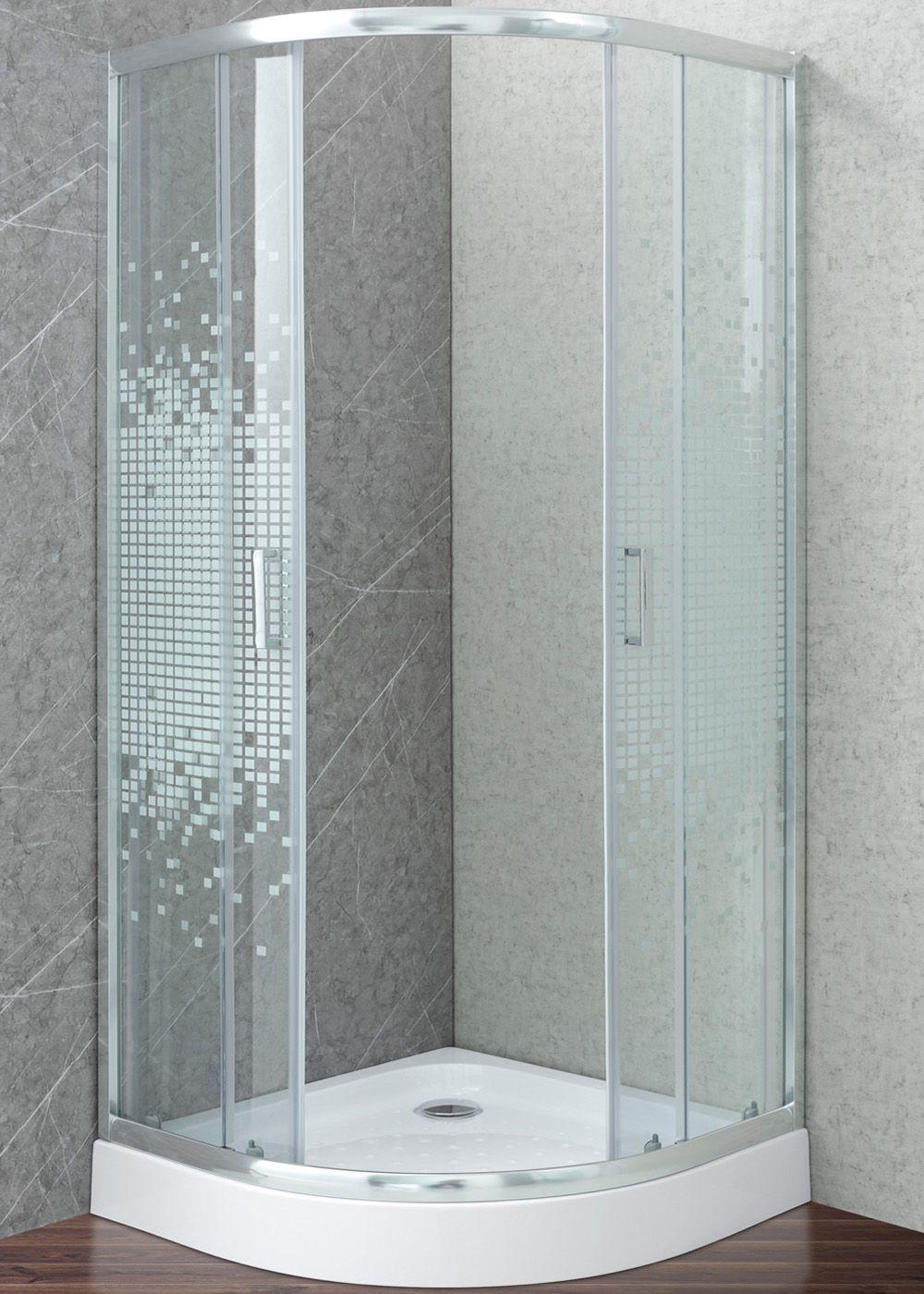 SHOWER DOOR JOYTEK CURVO MOSAIC WHITE 90X90X199 CM (INCLUYE RECEPTÁCULO)-2
