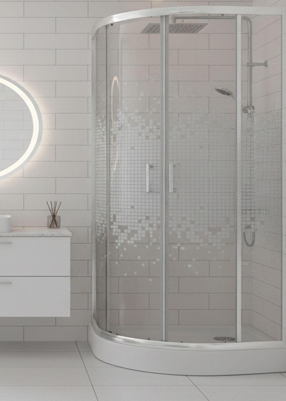 SHOWER DOOR JOYTEK CURVO MOSAIC WHITE 90X90X199 CM (INCLUYE RECEPTÁCULO)-4