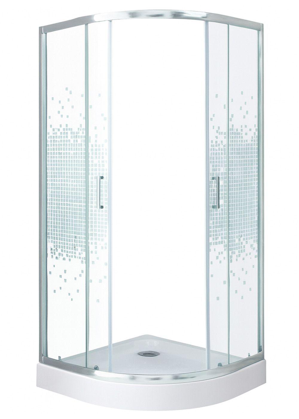 SHOWER DOOR JOYTEK CURVO MOSAIC WHITE 90X90X199 CM (INCLUYE RECEPTÁCULO)-5