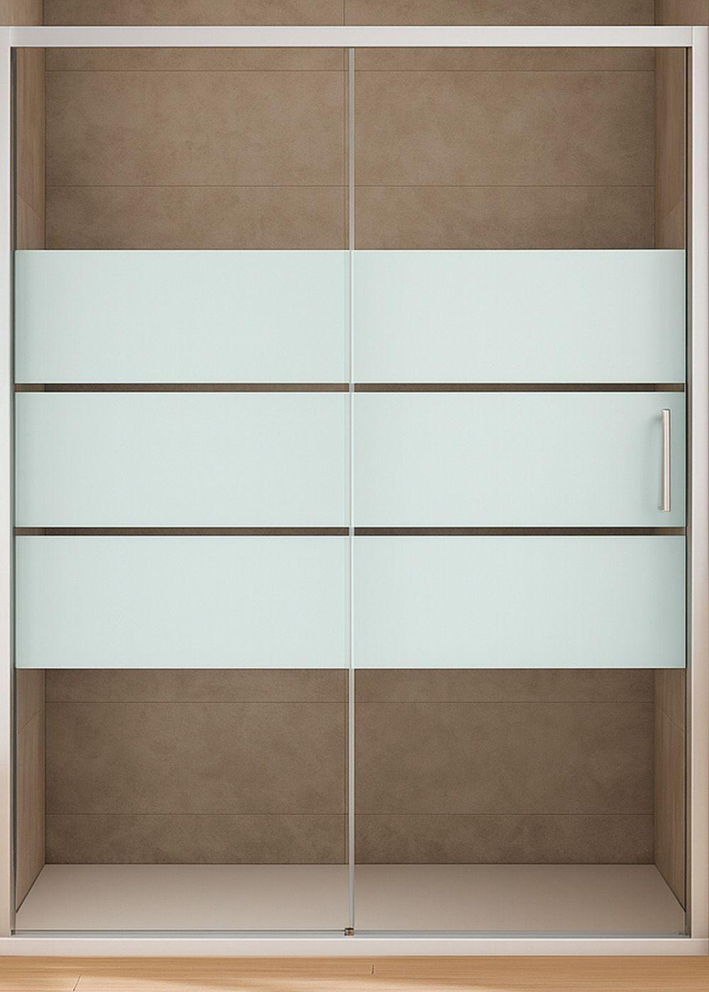 MAMPARA AJUSTABLE DE DUCHA STYLE 140-160 LINEAS BLANCAS (2 HOJAS)-6