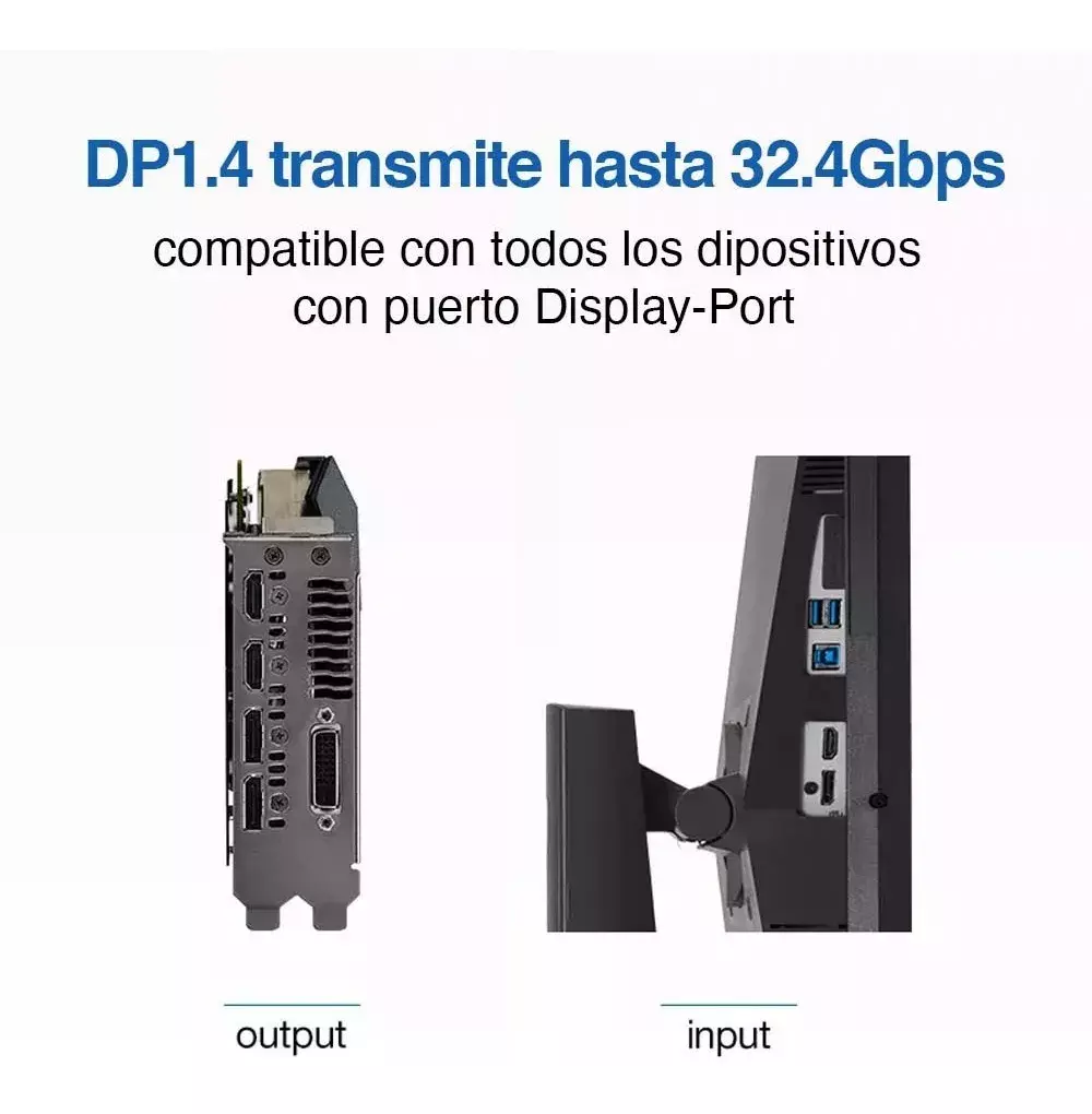 Cable Displayport 144hz (8k 60hz / 4k 144hz/ 2k 165hz) 2mts-4
