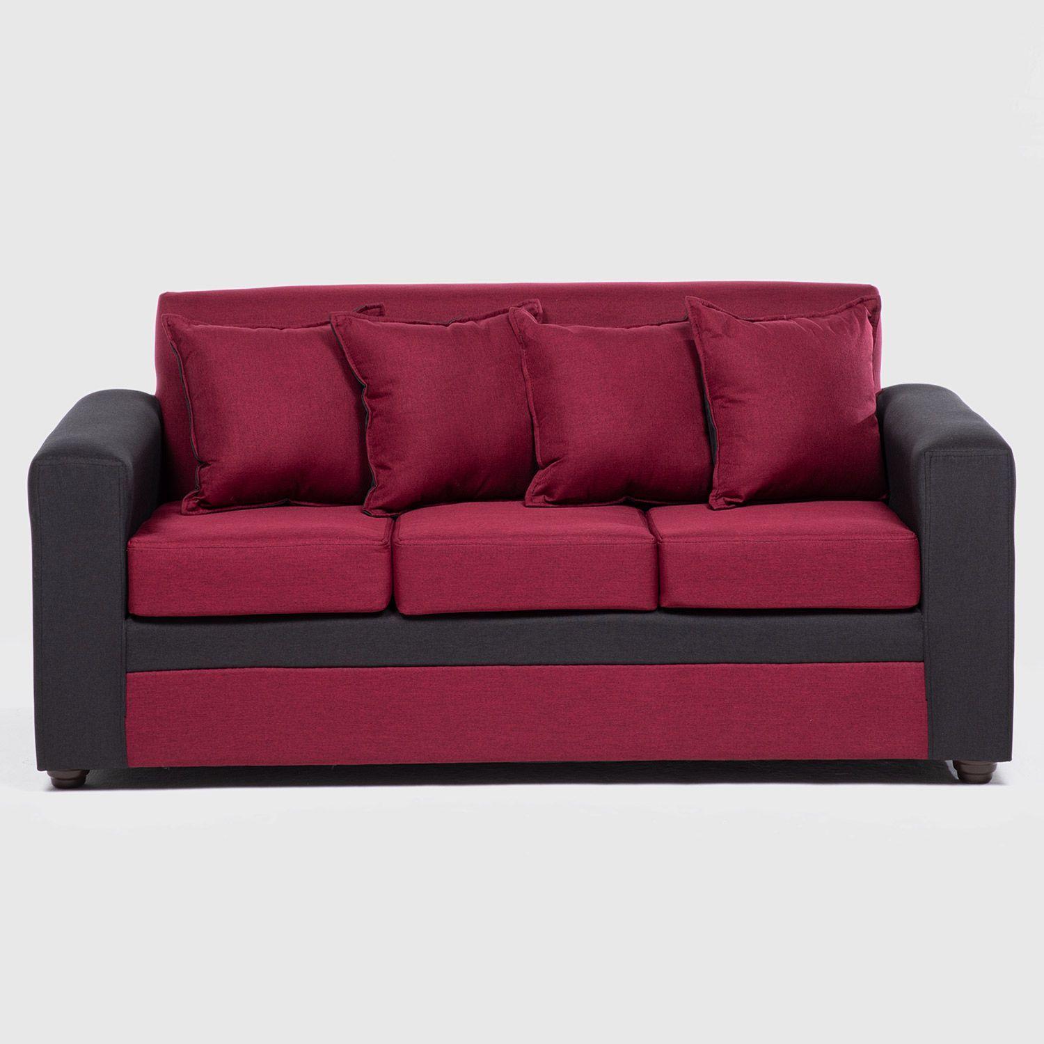 SOFA PARIS 2 POUF NEGRO ROJO-5