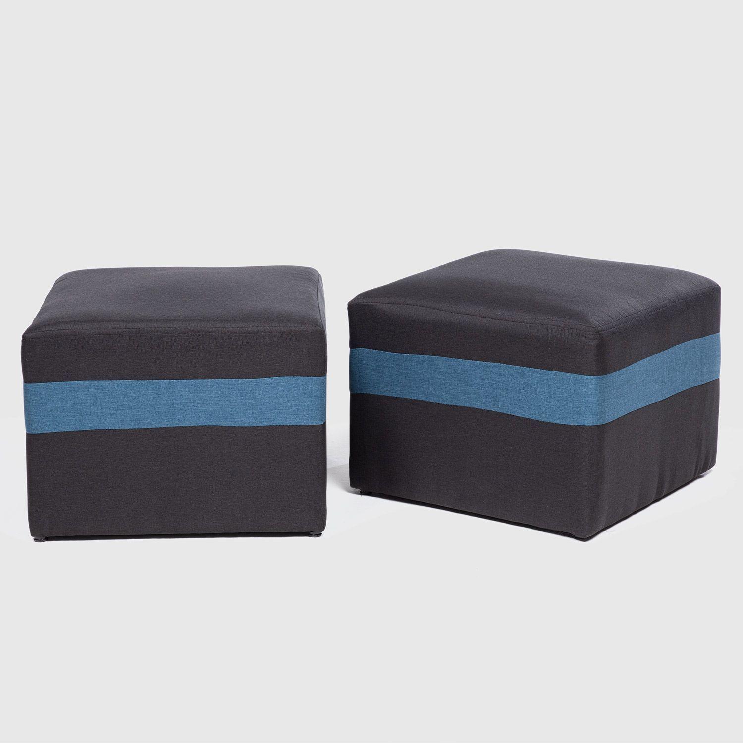 SOFA PARIS 2 POUF AZUL NEGRO-2