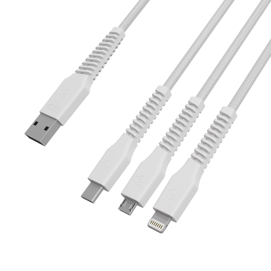 Cable Cargador Sleve Line X Usb A Triple Usb White-4