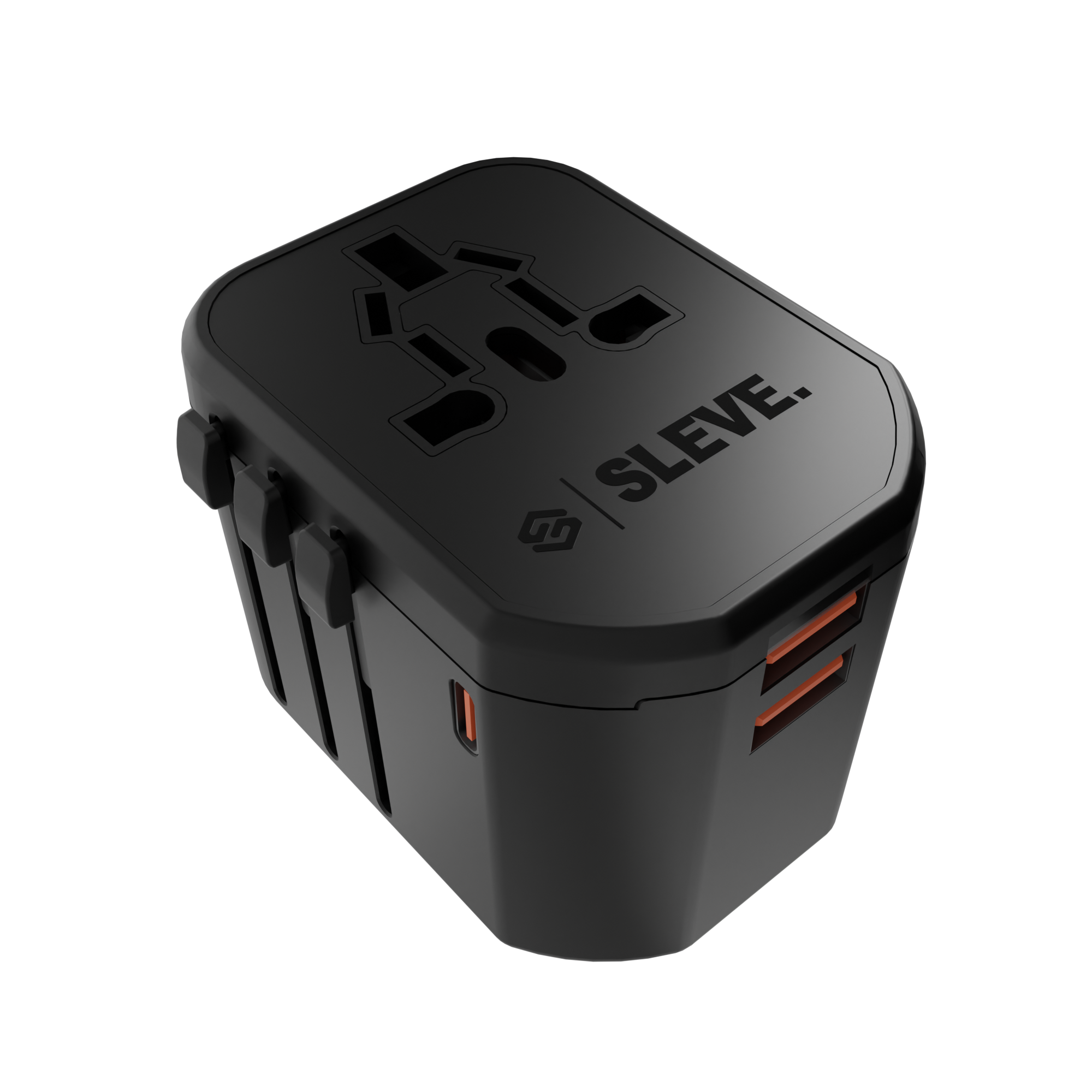 Adaptador Enchufe Universal Viajes Sleve Nomad Power Black-3