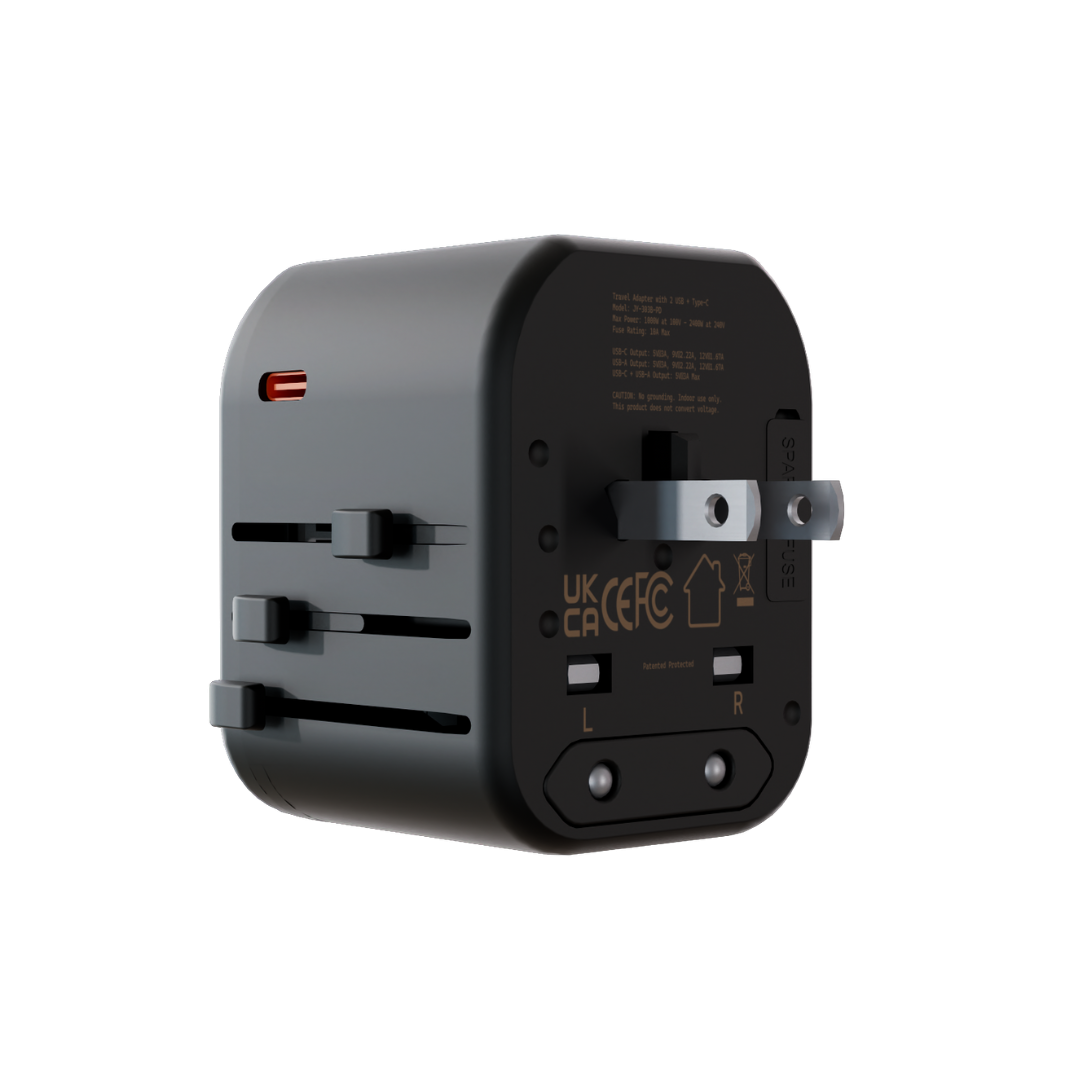 Adaptador Enchufe Universal Viajes Sleve Nomad Power Black-4
