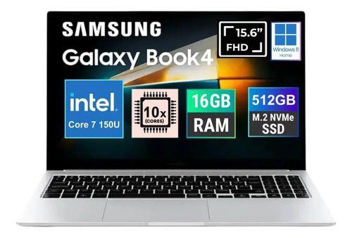 Notebook New Samsung Galaxy Book4 15.6 Core 7 150u 512/16gb Gris Claro-0