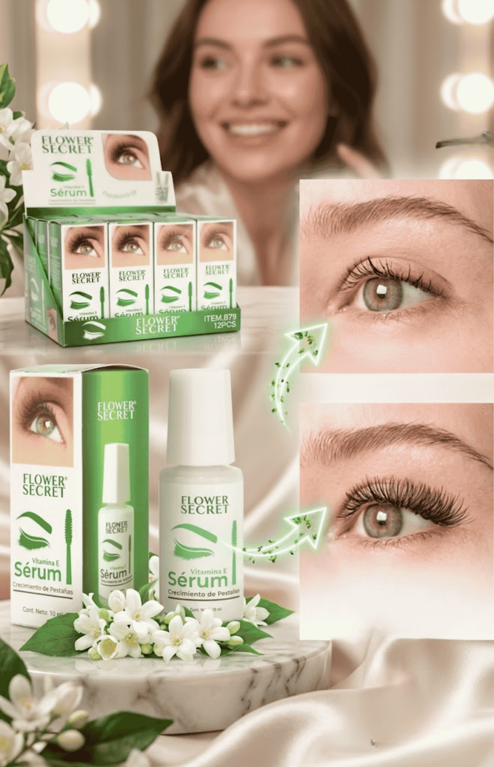 Serum Crecimiento Pestanas 10ml Vitamina E Flamenco Fortalecedor-2