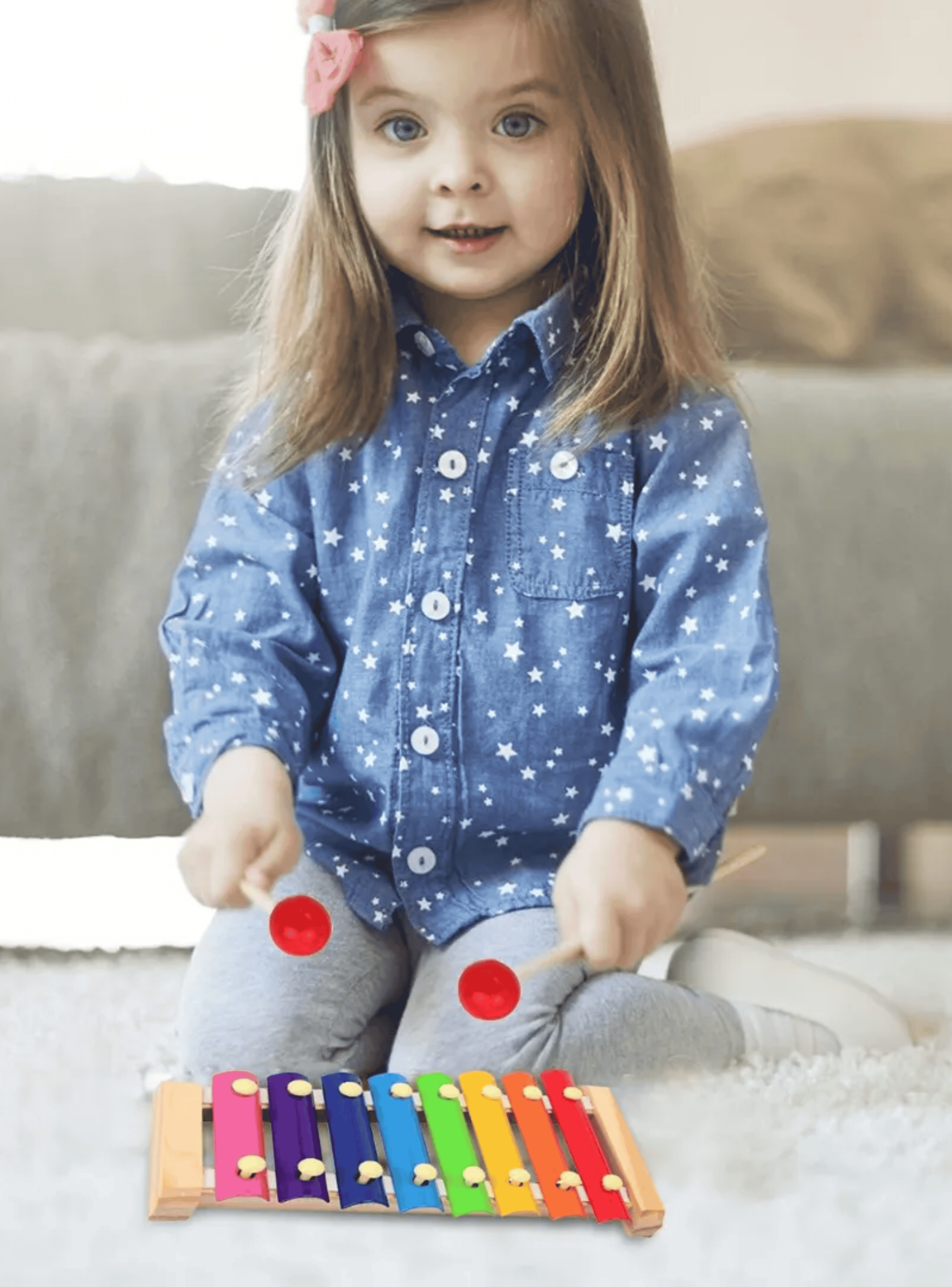Xilofono de Madera para Ni os Juguete Musical Educativo de 8 Notas-5