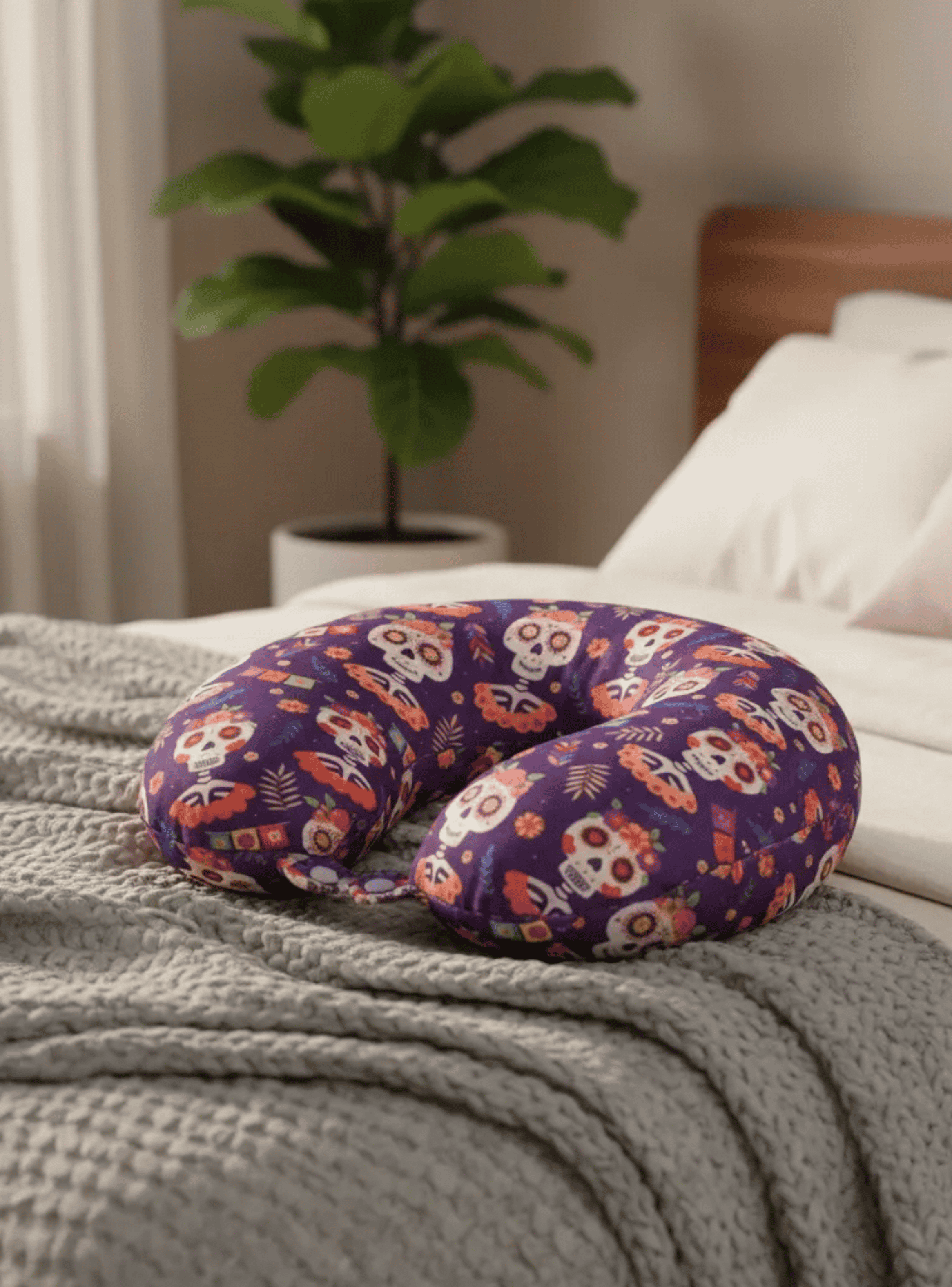 Almohada de Viaje Dise o D a de los Muertos Comodidad y Estilo nico-2