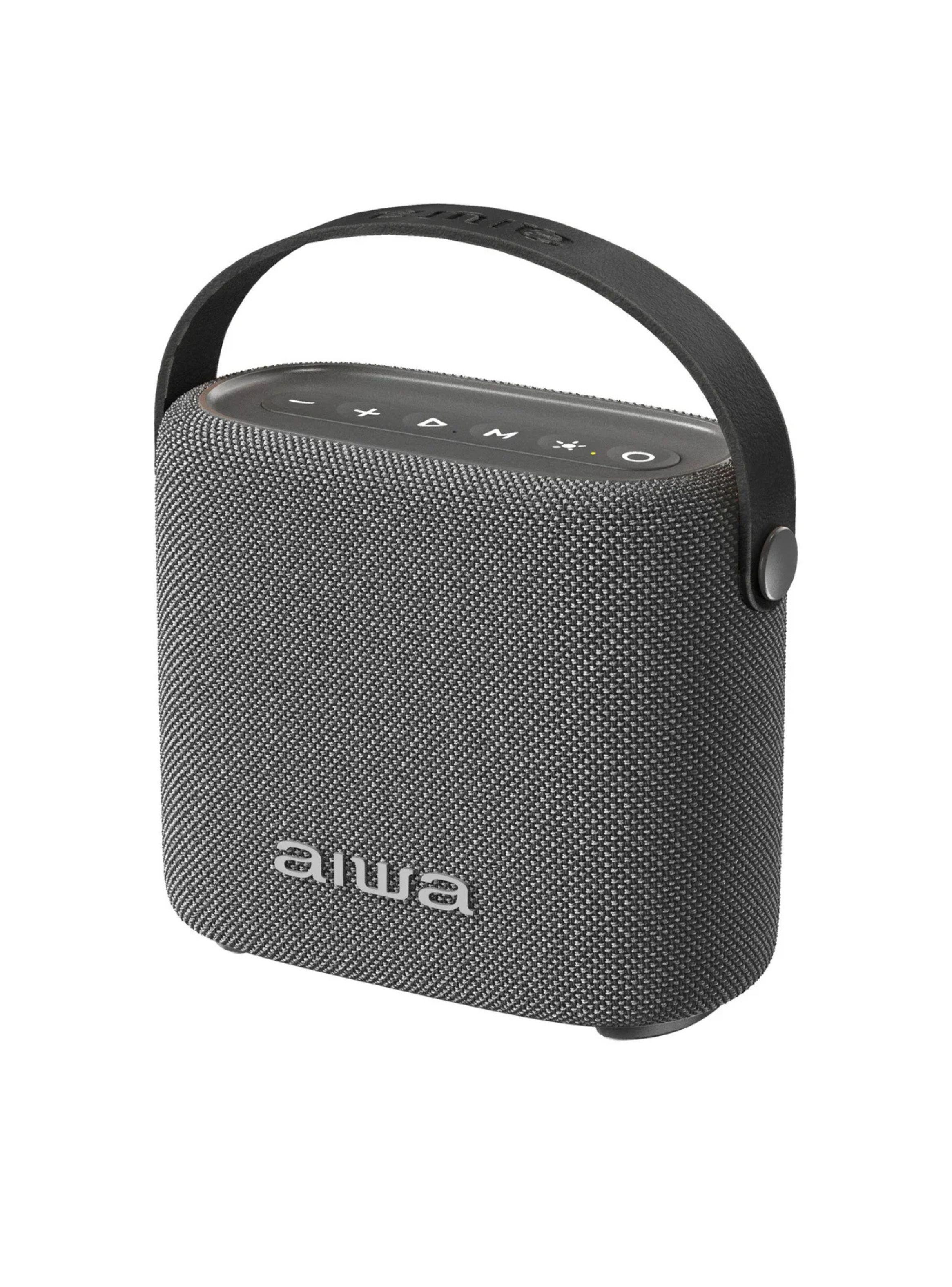 Parlante Bluetooth Portatil AIWA 7W Con Luz Gris AWSS70BT-5